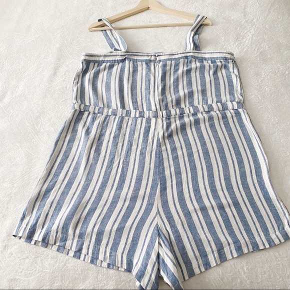 Gap Blue + White Vertical Stripe Romper - Picture 8 of 10